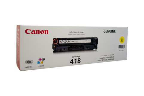 GENUINE CANON CART418Y YELLOW TONER 2,900 PAGES to suit CANON MF8350CDN, CANON MF8380CDW, CANON MF8580CDW Free delivery with an order of 2x items