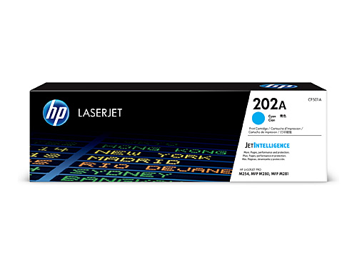 HP 202A Cyan Toner Cartridge CF501A - 1,300 pages suits HP COLOR LASERJET PRO M254, HP COLOR LASERJET PRO MFP M280, HP COLOR LASERJET PRO MFP M281 TPC require an order of at least 2x items to be able to do free delivery