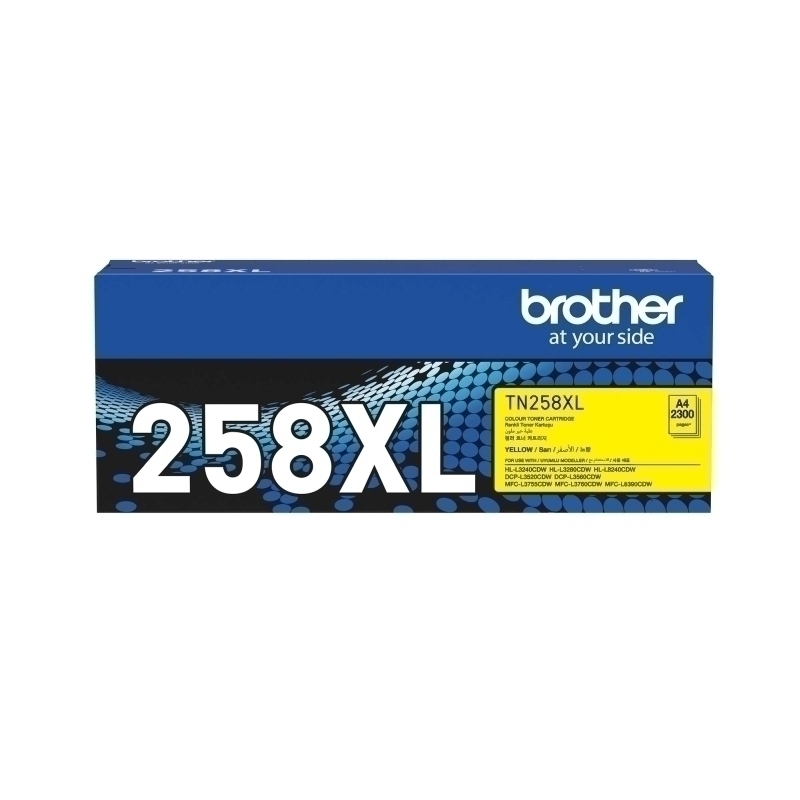 Brother TN258XLY Yellow Toner Cartridge - 2,300 page yield - suits BROTHER MFCL8390CDW, BROTHER MFCL3760CDW, BROTHER MFCL3755CDW, BROTHER DCPL3560CDW, BROTHER DCPL3520CDW, BROTHER HLL8240CDW, BROTHER HLL3280CDW, BROTHER HLL3240CDW TN-258XLY - TPC need an order of at least 2x items to be able to do free delivery